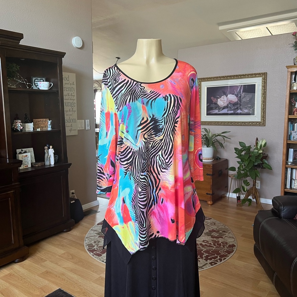 Nygard multicolored 3/4 sleeves blouse-size L - Picture 4 of 9